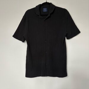 Steel & Jelly Mens Black Button Up Short Sleeve Shirt 100% Cotton Comfortable